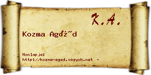 Kozma Agád névjegykártya